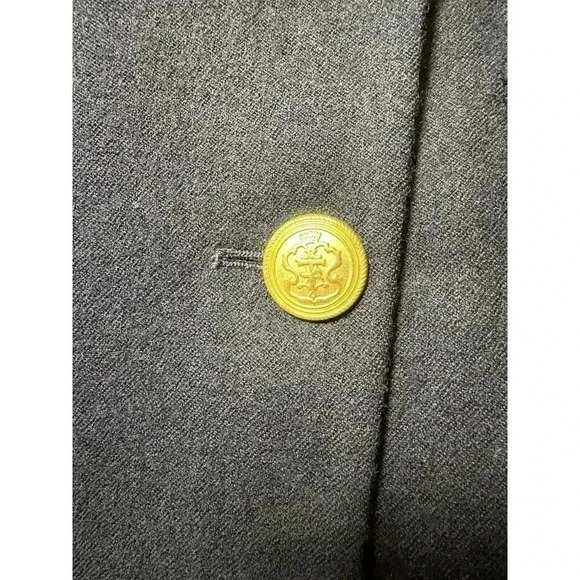 Talbots Petites Size 8 Navy Worsted Wool Double Breasted Blazer W/ Gold Buttons - Picture 5 of 5